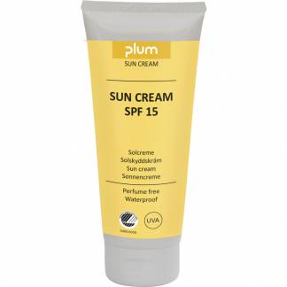 Solcreme, Plum, 200 ml, uden farve og parfume, SPF 15, vandfast *Denne vare tages ikke retur*