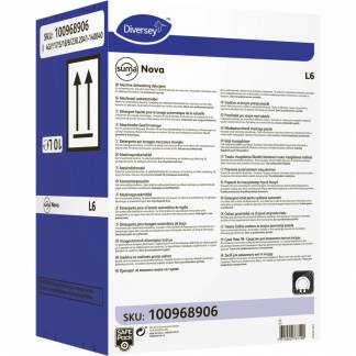 Maskinopvask, Diversey Suma Nova L6, 10 l, SafePack, til h&Atilde;&yen;rdt vand, uden klor, med farve, uden parfume