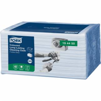 Aft&Atilde;&cedil;rringsklud, Tork W8, 38x30cm, bl&Atilde;&yen;, polyester/viskose, engangs