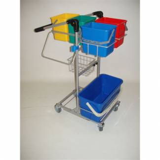 Reng&oslash;ringsvogn, Tina Trolleys, s&oslash;lv, pulverlakeret st&aring;l, til fugtsystem, med tilbeh&oslash;r *Denne vare tages ikke retur*