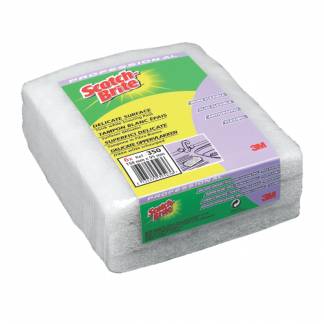 Skurefiber, 3M Scotch-Brite 350, 158x28x95mm, hvid, polyester/plast, fin skureeffekt *Denne vare tages ikke retur*