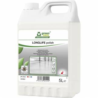 Gulvpolish, Green Care Professional LONGLIFE Polish, 5 l, blank, skridsikker, med polymerer, uden farve og parfume