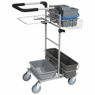 Reng&oslash;ringsvogn, Tina Trolleys, s&oslash;lv, pulverlakeret st&aring;l, til fugtsystem, med tilbeh&oslash;r *Denne vare tages ikke retur*