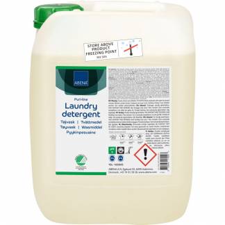 T&oslash;jvask, Abena Puri-Line, 10 l, flydende, kul&oslash;rt og hvidt, uden farve og parfume