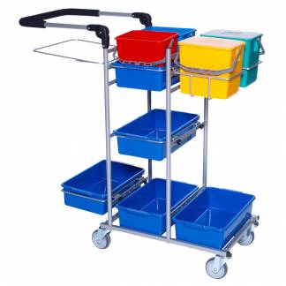 Reng&oslash;ringsvogn, Tina Trolleys ERGO komplet, s&oslash;lv, pulverlakeret st&aring;l, til drypsystem, med tilbeh&oslash;r *Denne vare tages ikke retur*