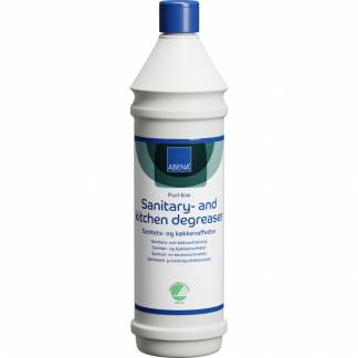 Sanitets- og k&oslash;kkenaffedter, ABENA Puri-Line, 1 l, alkalisk/affedtende, uden farve og parfume