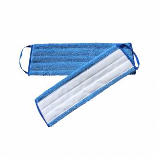 Fugtmoppe, bl&aring;, polyester/mikrofiber, 60 cm, med velcro