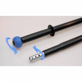 Teleskopskaft med gevind, gul, aluminium/PP, 100-180 cm *Denne vare tages ikke retur*