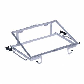 Poseholder, Tina Trolleys, 370x540x150mm, gr&aring;, pulverlakeret st&aring;l, med h&aring;ndgreb og redskabsholdere, til 110 ltr. pose *Denne vare tages ikke retur*