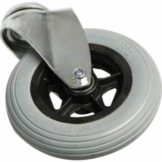 Hjul, Tina Trolleys, 32mm, &Atilde;&tilde;150mm, gr&Atilde;&yen;, PP/PU, uden bremse, drejeligt, bl&Atilde;&cedil;de *Denne vare tages ikke retur*