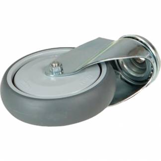 Hjul, Tina Trolleys, 32mm, &Atilde;&tilde;125mm, gr&Atilde;&yen;, PP/TPE gummi, uden bremse, drejeligt *Denne vare tages ikke retur*