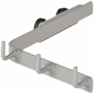 Krogebeslag, Tina Trolleys, 170x220x30mm, gr&aring;, pulverlakeret st&aring;l, med 3 kroge *Denne vare tages ikke retur*