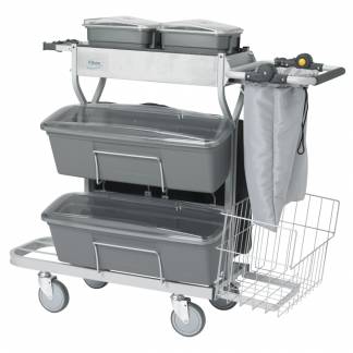 Reng&Atilde;&cedil;ringsvogn, Vikan ErgoClean, gr&Atilde;&yen;, metal/PVC, til fugtsystem, usamlet *Denne vare tages ikke retur*