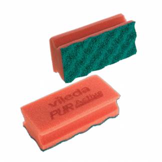 Skuresvamp, Vileda PurActive High, 15x7x6,5cm, r&Atilde;&cedil;d, PU, fin skureeffekt, ridsefri