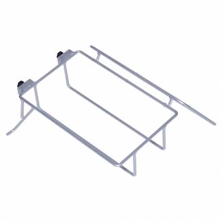 Moppeboksholder, Tina Trolleys Exclusive, 400x460x210mm, gr&aring;, pulverlakeret st&aring;l, med h&aring;ndgreb, til 2 inventarspande og 60 ltr. poseholder *Denne vare tages ikke retur*