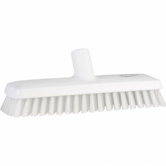 Gulvskrubbe med vandgenneml&Atilde;&cedil;b, Vikan, hvid, PP/polyester/rustfrit st&Atilde;&yen;l, 27 cm, medium b&Atilde;&cedil;rsteh&Atilde;&yen;r *Denne vare tages ikke retur*