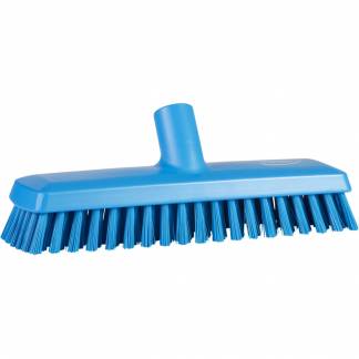 Gulvskrubbe med vandgenneml&Atilde;&cedil;b, Vikan, bl&Atilde;&yen;, PP/polyester/rustfrit st&Atilde;&yen;l, 27 cm, medium b&Atilde;&cedil;rsteh&Atilde;&yen;r *Denne vare tages ikke retur*