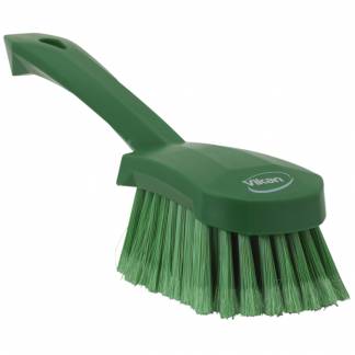 H&Atilde;&yen;ndb&Atilde;&cedil;rste, Vikan, 270x70x85mm, gr&Atilde;&cedil;n, PP/polyester/rustfrit st&Atilde;&yen;l, bl&Atilde;&cedil;de b&Atilde;&cedil;rsteh&Atilde;&yen;r, spaltet *Denne vare tages ikke retur*