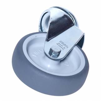 Hjul, Tina Trolleys, 32mm, &Atilde;&tilde;100mm, gr&Atilde;&yen;, PP/TPE gummi, uden bremse, svingbart *Denne vare tages ikke retur*