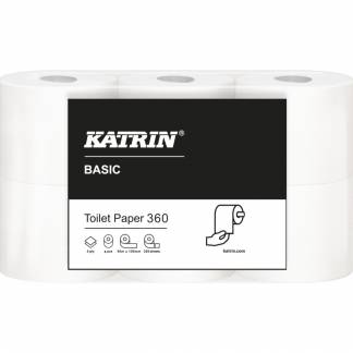 Toiletpapir, Katrin Basic, 2-lags, 50,4m x 10,6cm, &Oslash;12cm, natur, 100% genbrugspapir