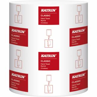 H&Atilde;&yen;ndkl&Atilde;&brvbar;derulle, Katrin Classic, 1-lags, Midi, 320m x 20,5cm, &Atilde;&tilde;19,5cm, hvid, 100% genbrugspapir