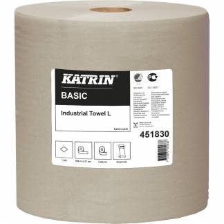 V&Atilde;&brvbar;rkstedsrulle, Katrin Basic, 1-lags, 564m x 27cm, &Atilde;&tilde;26,5cm, natur, 100% genbrugspapir