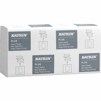 H&aring;ndkl&aelig;deark, Katrin Plus, 2-lags, Z-fold, 25,5x20,3cm, 8,5 cm, hvid, nyfiber