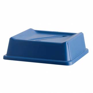 L&Atilde;&yen;g, Rubbermaid, bl&Atilde;&yen;, med sliske til kildesortering af papir, kan holde til tungt affald *Denne vare tages ikke retur*