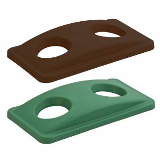 L&Atilde;&yen;g, Rubbermaid Slim Jim, brun, med 2 huller, til kildesortering af flasker, d&Atilde;&yen;ser og kopper/glas, tungt affald muligt *Denne vare tages ikke retur*