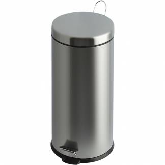 Pedalspand, b&oslash;rstet st&aring;l, inderspand i plast, 30 l