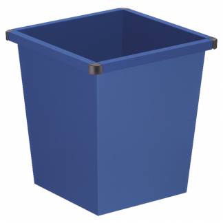 Papirkurv, 27 l, bl&Atilde;&yen;, firkantet, med plast beskyttende hj&Atilde;&cedil;rner, ildd&Atilde;&brvbar;mpende, til kildesortering *Denne vare tages ikke retur*