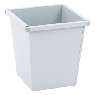 Papirkurv, 27 l, gr&aring;, firkantet, med plast beskyttende hj&oslash;rner, ildd&aelig;mpende, til kildesortering *Denne vare tages ikke retur*