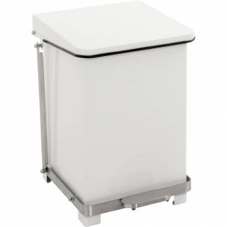 Pedalspand, hvid, med poseholder, brandsikker, d&aelig;mpet lukkemekanisme, 27 l