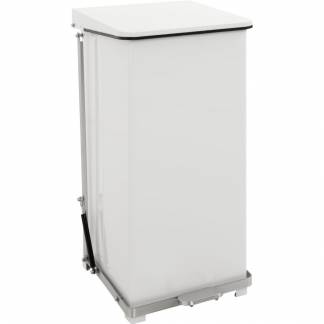 Affaldsspand, hvid, med poseholder, brandsikker, d&aelig;mpet lukkemekanisme, 90 l