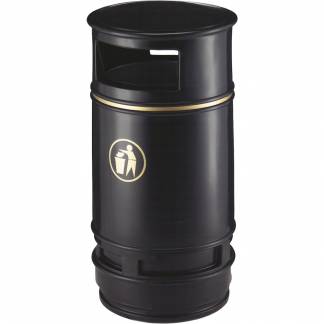 Udend&Atilde;&cedil;rs affaldsspand, Copperfield, 90 l, sort *Denne vare tages ikke retur*