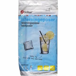 Isterningepose, Schur, 375 ml, lysebl&Atilde;&yen;, LDPE/virgin, 18x34cm