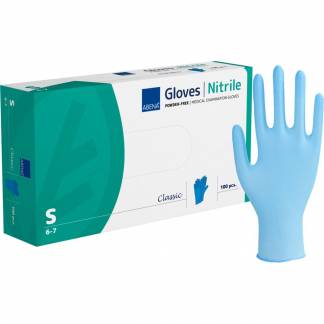 Undersøgelseshandske, ABENA Classic, S, blå, nitril, pudderfri