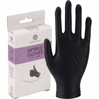 Engangshandske, Essentialz, XS, sort, nitril, pudderfri