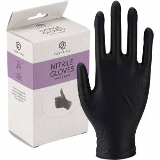 Engangshandske, Essentialz, S, sort, nitril, pudderfri