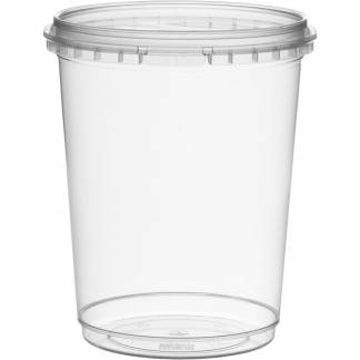 Condi b&oslash;tte, Combi, 14,3cm, &Oslash;120mm, 1025 ml, klar, PP, 1-rums, med l&aring;g