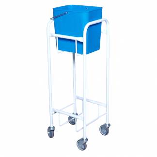 Reng&oslash;ringsvogn, Tina Trolleys, 320x290x920mm, s&oslash;lv, st&aring;l, med 1 spand *Denne vare tages ikke retur*