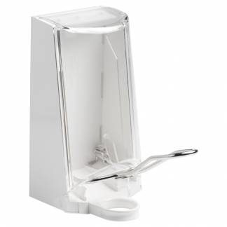 St&aring;ldispenser, Sterisol, 700 ml, st&aring;l, til lukket dispenser med klar kappe, rustfri albuebetjening