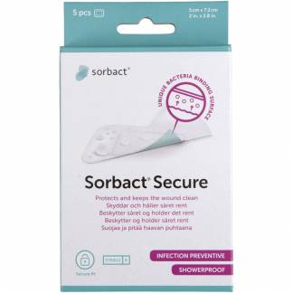 Plaster, Sorbact, 7,2x5cm, PU/akryl/gummi, steril