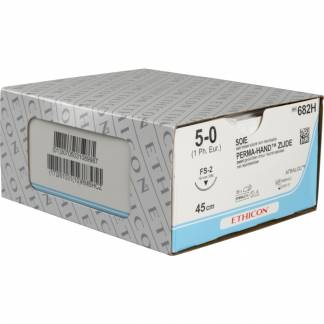 Sutur, Silk, 45cm, sort, fibroin, 5-0, FS-2 n&Atilde;&yen;l, multifil *Denne vare tages ikke retur*