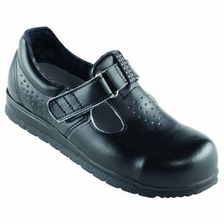 Sko, Euro-Dan Classic, 41, sort, SRC, O1, velcro, perforeret, vidde 13 *Denne vare tages ikke retur*