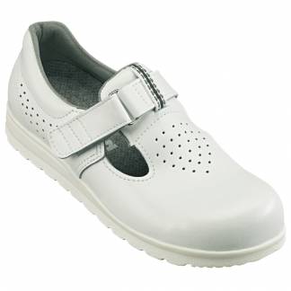 Sko, Euro-Dan Classic, 37, hvid, SRC, O1, velcro, perforeret, vidde 13 *Denne vare tages ikke retur*