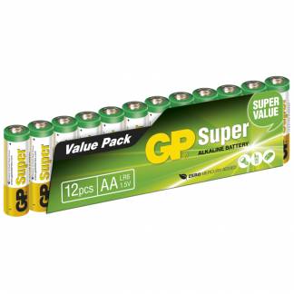 Batteri, GP, Alkaline, AA, 1,5V, 12 stk.