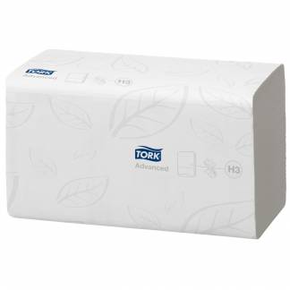 H&Atilde;&yen;ndkl&Atilde;&brvbar;deark, Tork H3 Advanced, 2-lags, V-fold, 23x24,8cm, 11,5 cm, hvid, blandingsfibre