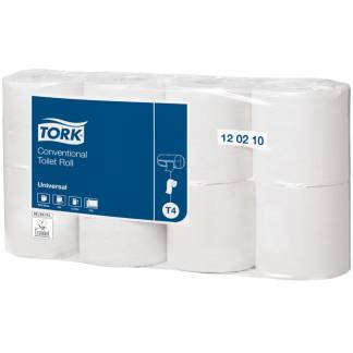Toiletpapir, Tork T4 Universal, 2-lags, 38,1m x 9,8cm, &Oslash;10,4cm, natur, 100% genbrugspapir