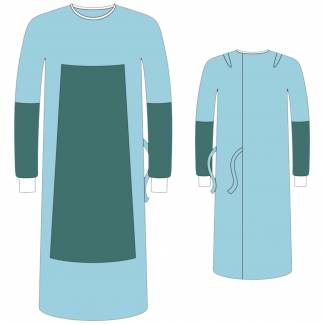 Operationskittel, Barrier Classic, L-L, gr&Atilde;&cedil;n, SMS, HP, med bindeb&Atilde;&yen;nd, inkl. to h&Atilde;&yen;ndkl&Atilde;&brvbar;der, steril, engangs *Denne vare tages ikke retur*